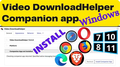 how to use video downloadhelper companion app